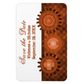 Steampunk Gears Save the Date Flexi Magnet, Orange Magnet (Vertikal)