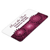Steampunk Gears Save the Date Flexi Magnet, rosa Magnet (Linke Seite)