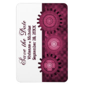Steampunk Gears Save the Date Flexi Magnet, rosa Magnet (Vertikal)