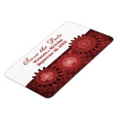 Steampunk Gears Save the Date Flexi Magnet, rot Magnet (Linke Seite)