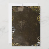 Steampunk Gears Save the Date Viktorianisch (Rückseite)