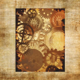 Steampunk Gears Scrapbook Paper