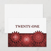 Steampunk Gears Table Postcard, rot Postkarte (Vorne/Hinten)