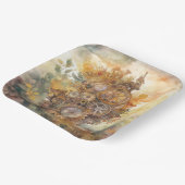 Steampunk Gears Tower Paper Plate Pappteller (Gewinkelt)