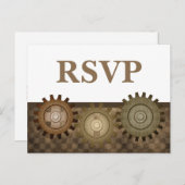 Steampunk Gears UAWG Postcard, braun Einladungspostkarte (Vorne/Hinten)