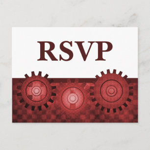 Steampunk Gears UAWG Postcard, Rot Einladungspostkarte