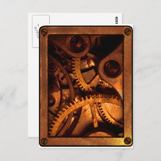 Steampunk Gears Uhrenkarten Postkarten (Vorne/Hinten)