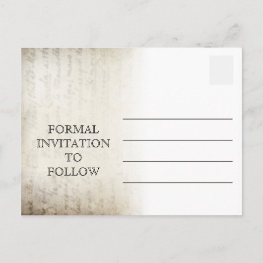 Steampunk Gears Viktorianisch Save the Date PostCa Ankündigungspostkarte (Rückseite)