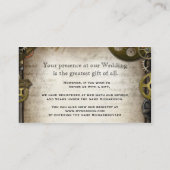 Steampunk Gears Viktorianische Hochzeitskarten Begleitkarte (Rückseite)