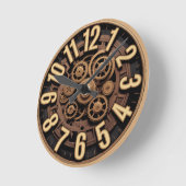 Steampunk Gears Vintag Look Runde Wanduhr (Winkel)