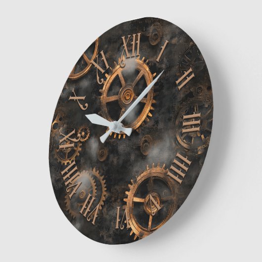 Steampunk Gears Wall Clock Große Wanduhr (Winkel)
