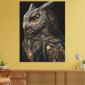 Steampunk Gearwork Owl Leinwanddruck (Insitu (Wohnzimmer))