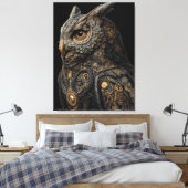 Steampunk Gearwork Owl Leinwanddruck (Insitu (Schlafzimmer))