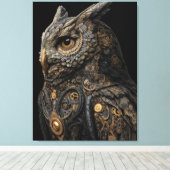 Steampunk Gearwork Owl Leinwanddruck (Insitu (Holzboden))
