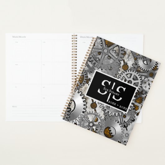 Steampunk Gearwork Silver Grunge Brown Burnout Planer (Anzeige)