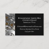Steampunk Gearwork Silver Grunge Brown Burnout Visitenkarte (Rückseite)