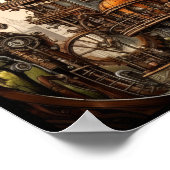 Steampunk-Gebäude-Poster Poster (Ecke)