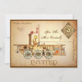 Steampunk Geburtstags-Party Einladung (Vorderseite)