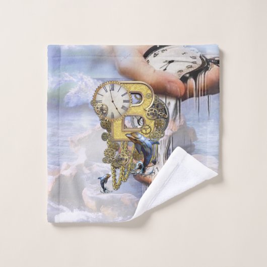 Steampunk-Geburtstagsbrief B Badhandtuch Set (Waschlappen)