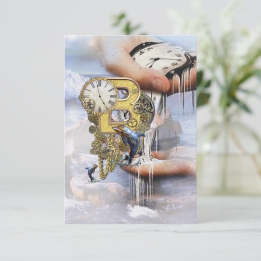 Steampunk-Geburtstagsbrief B Karte (Stehend Vorderseite)