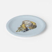 Steampunk-Geburtstagsbrief C Pappteller (Schrägansicht)