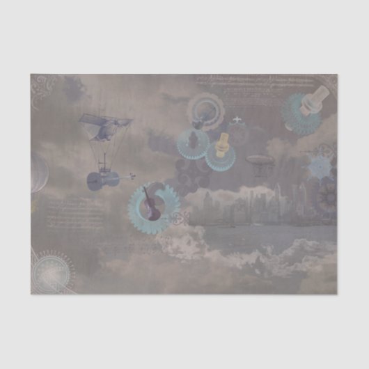 Steampunk Geigen-Schnüre Seidenpapier (Vorderseite)