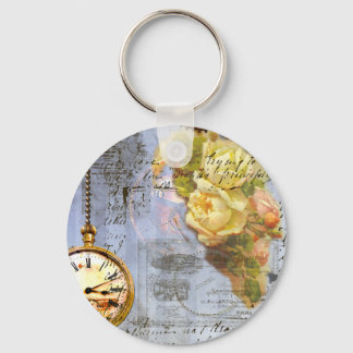 Steampunk & Gelbe Rosen Schlüsselanhänger