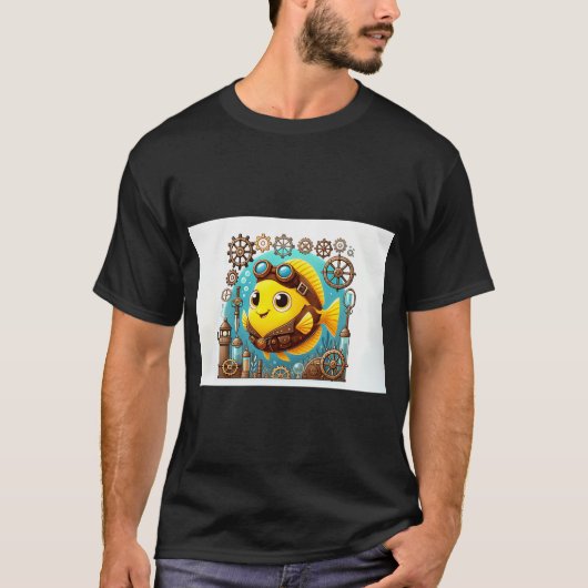 Steampunk Gelber Tang T-Shirt (Vorderseite)