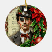 Steampunk Gentleman Christmas Keramik Ornament (Vorne)