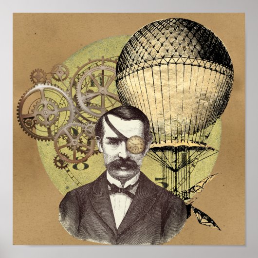 Steampunk Gentleman Collage Poster (Vorne)