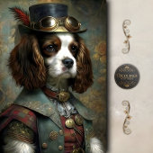Steampunk Gentleman Dog Whimsical Vintage Seidenpapier