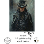 Steampunk Gentleman in Black Decoupage Seidenpapier
