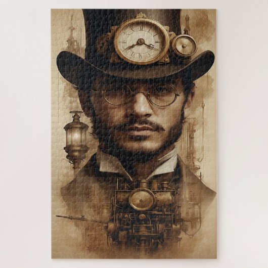 Steampunk Gentleman in Sepia Puzzle (Vertikal)