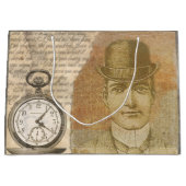 Steampunk Gentleman Pocket Watch Bowler Geschenkta Große Geschenktüte (Vorderseite)