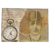 Steampunk Gentleman Pocket Watch Bowler Geschenkta Große Geschenktüte (Rückseite)