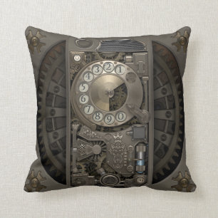 Steampunk Gerät - Drehskala-Telefon Kissen