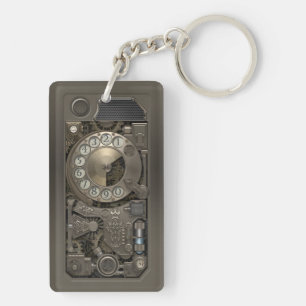 Steampunk Gerät - Drehskala-Telefon Schlüsselanhänger