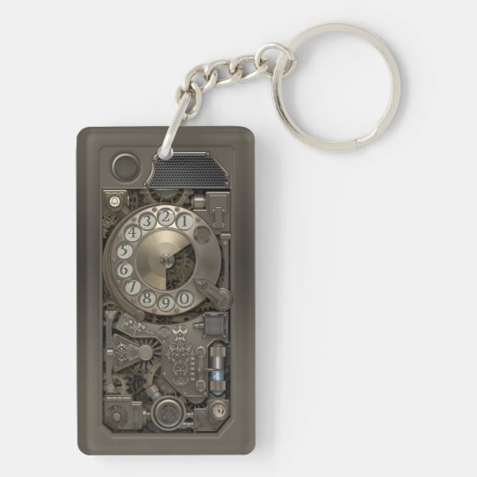 Steampunk Gerät - Drehskala-Telefon Schlüsselanhänger (Rückseite)