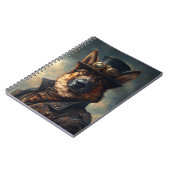 Steampunk German Shepherd Dog in Top Hat Notizblock (Linke Seite)