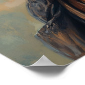 Steampunk German Shepherd Dog in Top Hat Poster (Ecke)