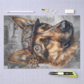 Steampunk German Shepherd Dog Seidenpapier (Handwerk)