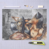 Steampunk German Shepherd Dog Seidenpapier (Handwerk)