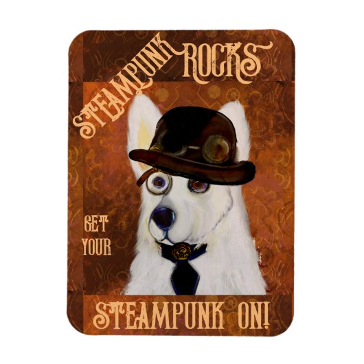 Steampunk German Shepherd Magnet (Vertikal)