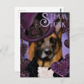Steampunk German Shepherd Postkarte (Vorne/Hinten)