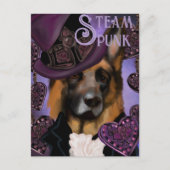 Steampunk German Shepherd Postkarte (Vorderseite)