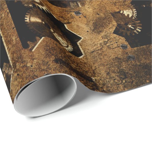 Steampunk Geschenkpapier (Rolleneckpunkt)