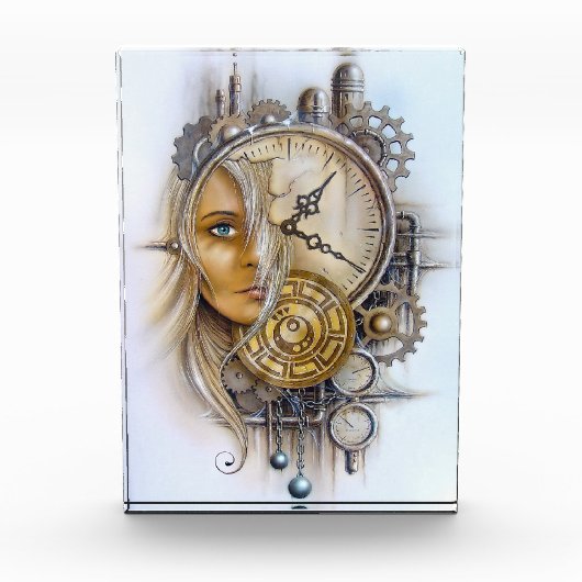 Steampunk-Gesicht in der Zeit Fotoblock (Vorderseite)