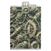 Steampunk Gewerke für grüne Mechanik Flachmann (Rückseite)