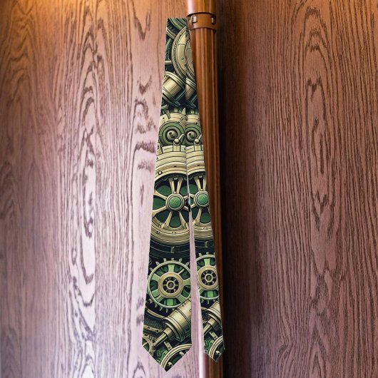 Steampunk Gewerke für grüne Mechanik Krawatte