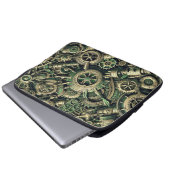 Steampunk Gewerke für grüne Mechanik Laptopschutzhülle (Vorne Knopf)